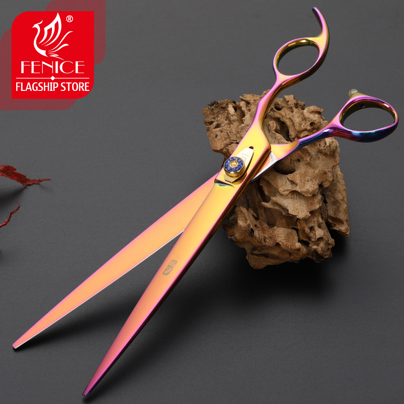 Fenice 8.5 inch professional pet scissors for dog grooming cat trimming scissors straight grooming shears makas tesoura pet