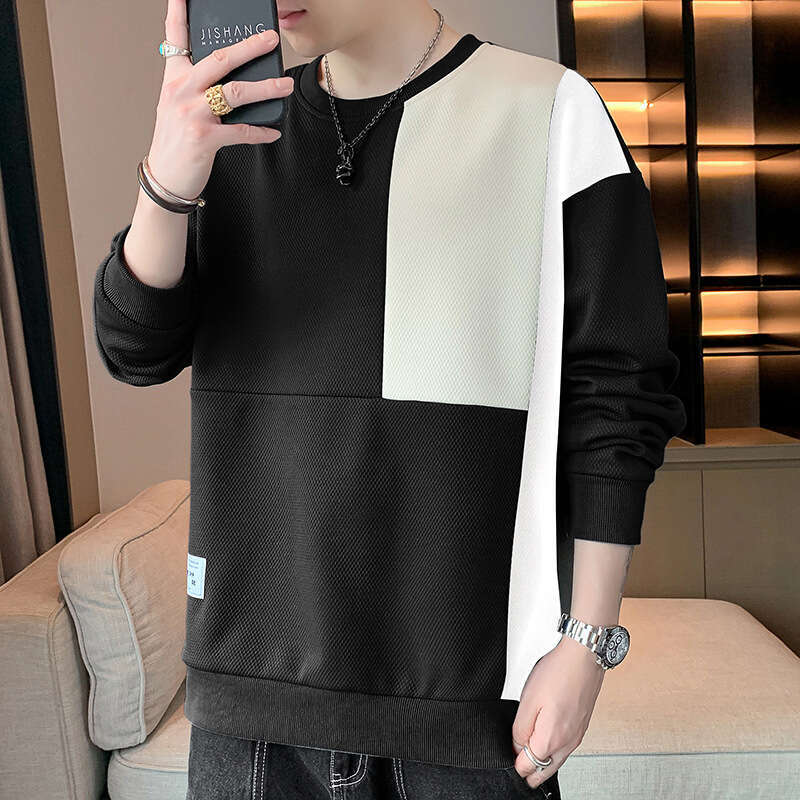 2024 Spring New Casual Fashion Versatile Youth Handsome Long Sleeve T-shirt Round Neck Men's Sweatshirt Y2k Hoodie Streetwear Mens Fashion Hoodie
