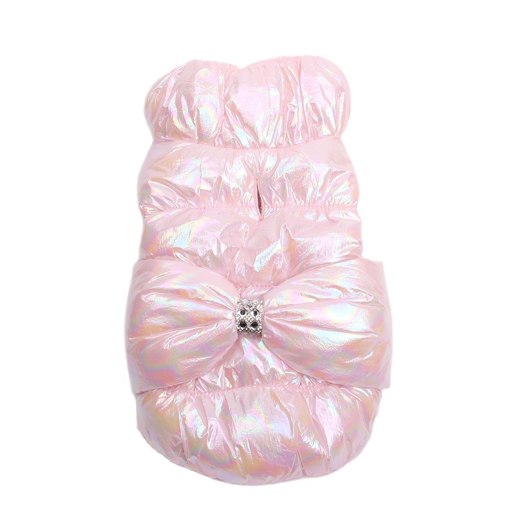 Princess Dogs and Cats Warm Coat Jacket with Big Bow Design Pet Puppy Hoodie Dress Winter Clothing Outfit