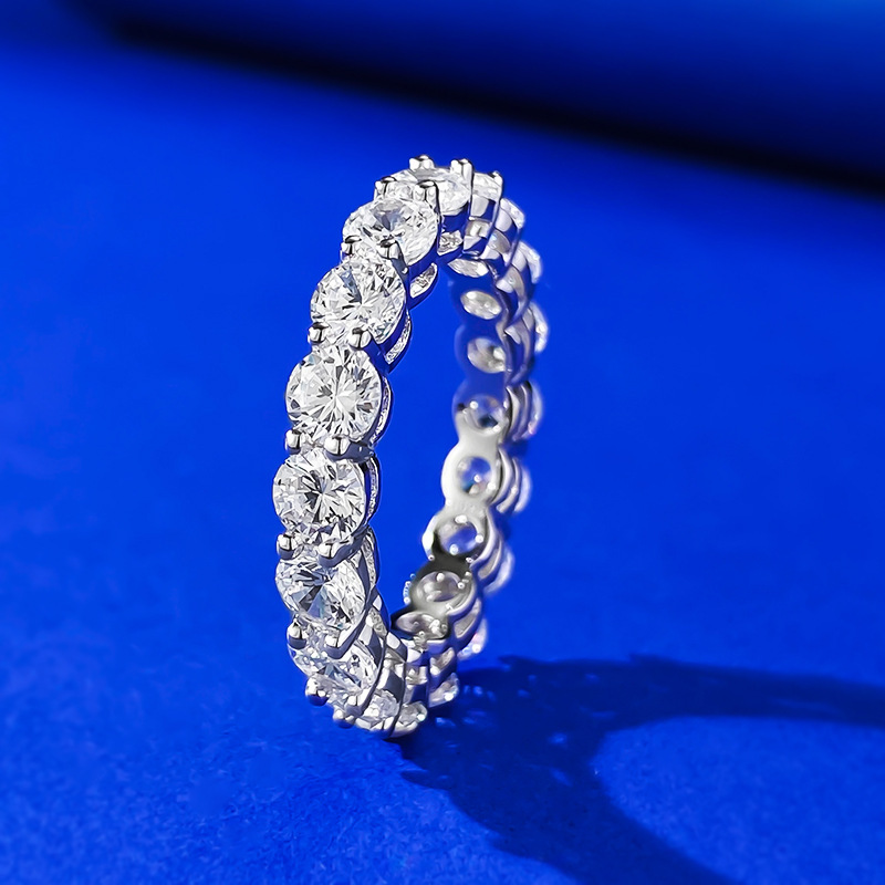 Exquisite 2024 Tennis Ring: Sterg Sier 4MM Moissanite Bridal Ring