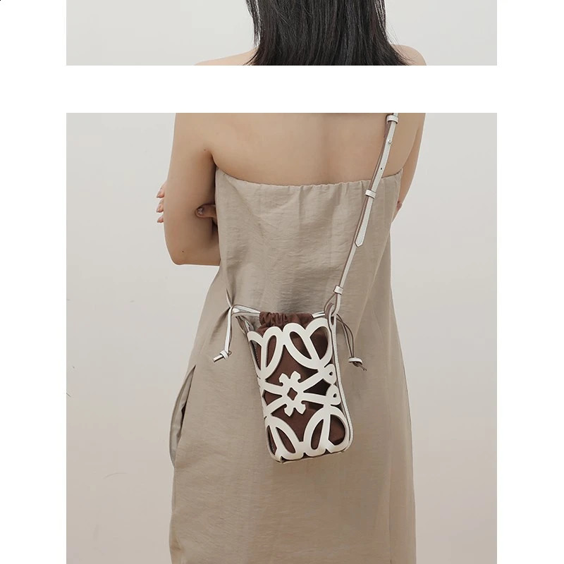Retro Vacation Style Hollow Out Bucket Crossbody Shoulder Phone Bag 240726 0f8f