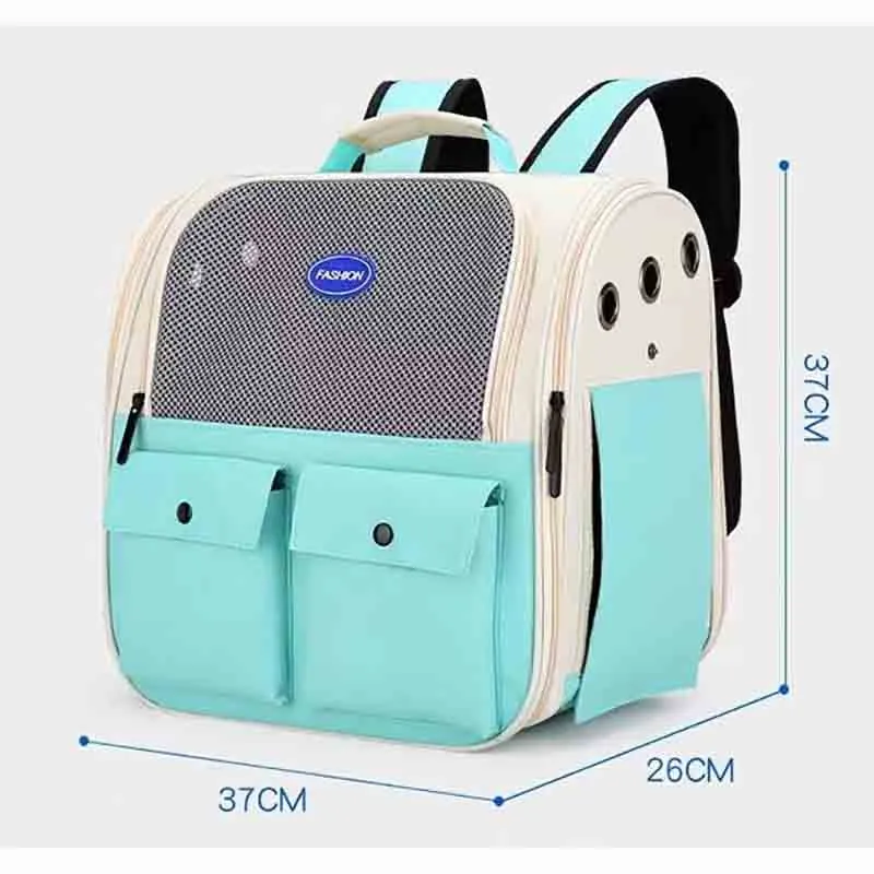 Ventilation Large Capacity Cat Carrier Backpack Adjustable Strap Pet Carrying Bag Foldable Cat Backpack for Outdoor Travel