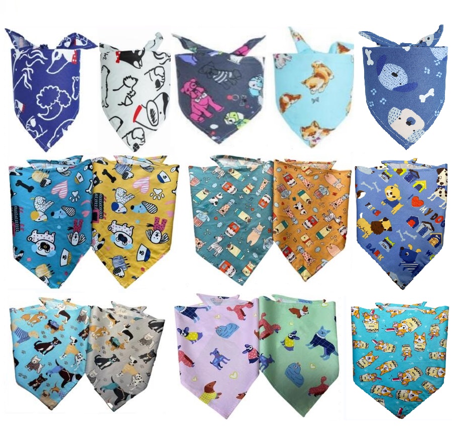 60pcs/lot Dog Puppy Pet bandana cotton bandanas Pet tie Grooming Products HF01