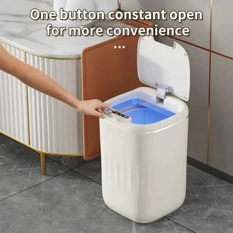 Automatic Sensor Trash Can 20L UV Light Induction Trash Can Smart Dustbin For Toilet Wastebasket Lid Smart Home BathroomB240726