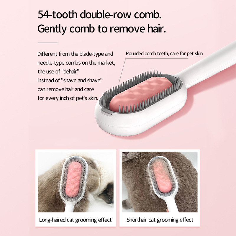 Cat Pet Grooming Brush with Disposable Wipes Sided Hair Removal Brushes Floating Hair Removal Comb for Cats Dog Pet Accessories