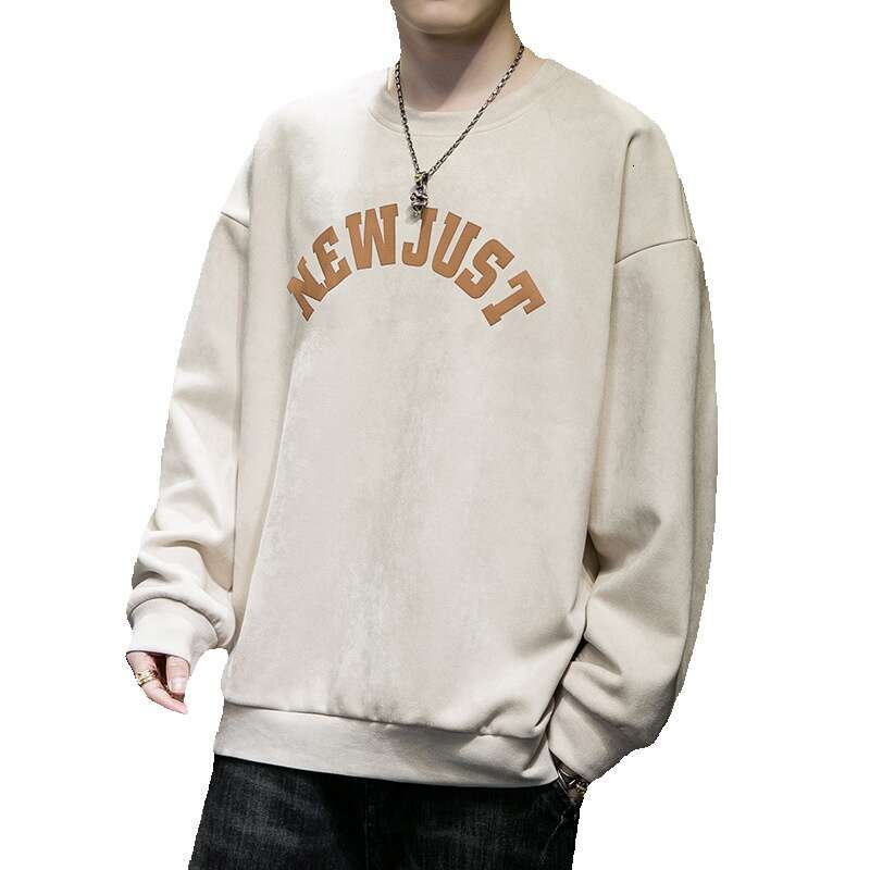 Hoodie Men's Trend 2024 Korean Version Suede Loose T-shirt Spring and Autumn Base Shirt Inner Top Trendy Clothes Clothing Designer Clothes Women 