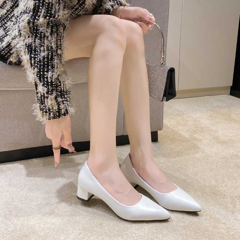 High Quality Spring/Summer New Fi Pointed Shallow Solid Coat Womens Large Professional Work High Heels Single Shoes T241024