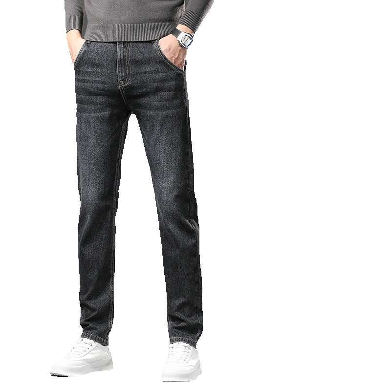2024 New Jeans Autumn Winter with Thick Velvet Loose Straight Tube Simple and Trendy Brand Mens Casual Long Pants Straight Tube Gold Velvet Pants