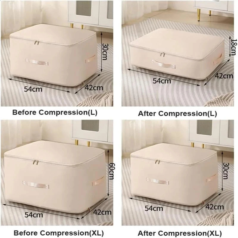 Space Saving Compression Storage Tote Bag Heavy Duty Multipurpose Rectangle Fabric Organizer for Comforters Clothes New and Blankets 240726