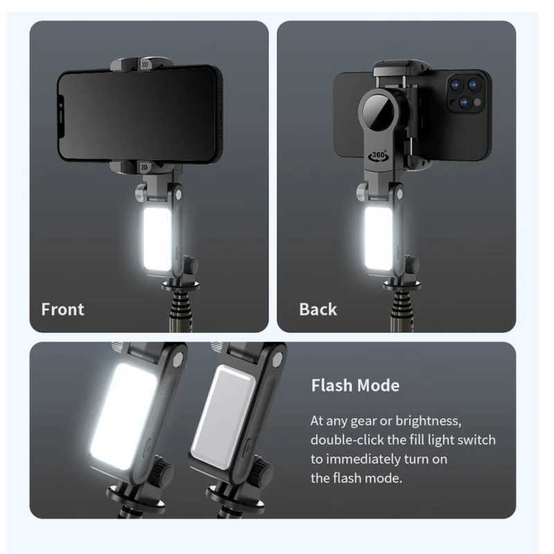 Handheld for Gimbal Phone Bluetooth Handheld Stabilizer with Tripod Selfie Stick Folding Gimbal for iPhone SmartphoneM240719