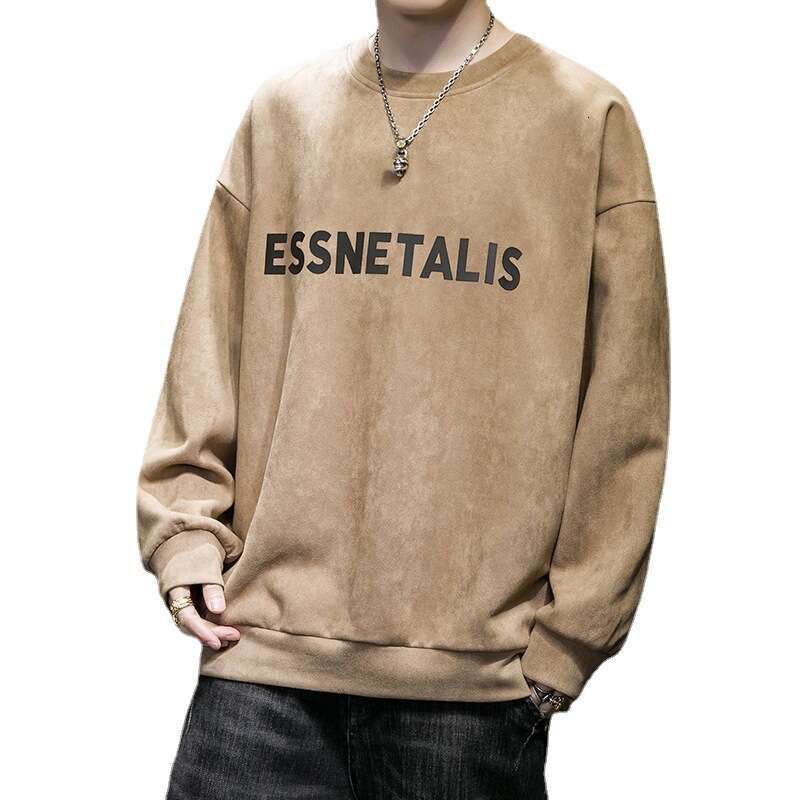 Men's Hoodie 2024 Spring and Autumn New Fashion Brand Men's Suede Base Shirt for Outerwear Casual Top Round Neck T-shirt Sweatshirt Women Y2