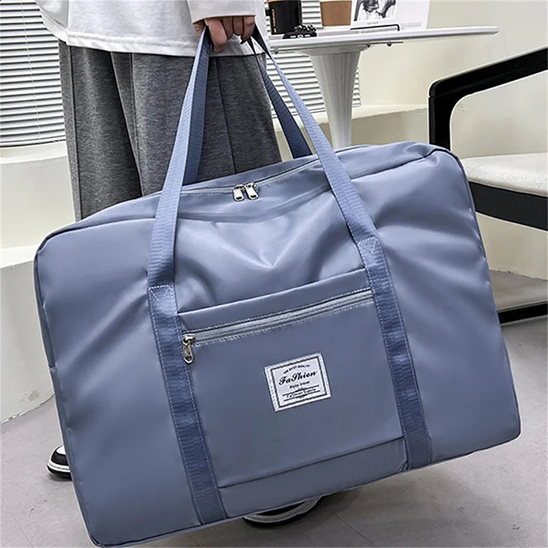 Large capacity folding travel bag waterproof luggage handbag 240726