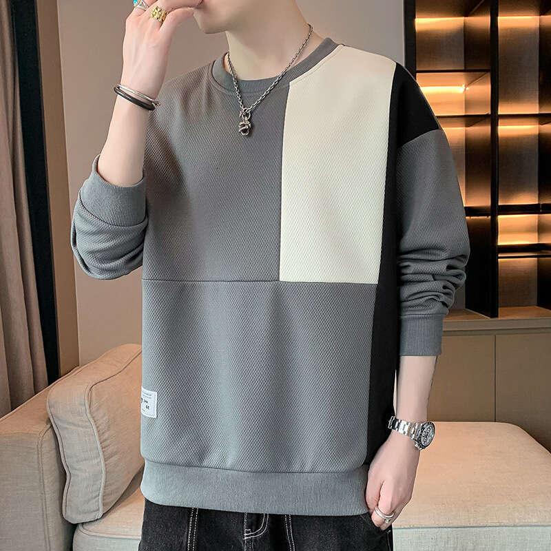 2024 Spring New Casual Fashion Versatile Youth Handsome Long Sleeve T-shirt Round Neck Men's Sweatshirt Y2k Hoodie Streetwear Mens Fashion Hoodie