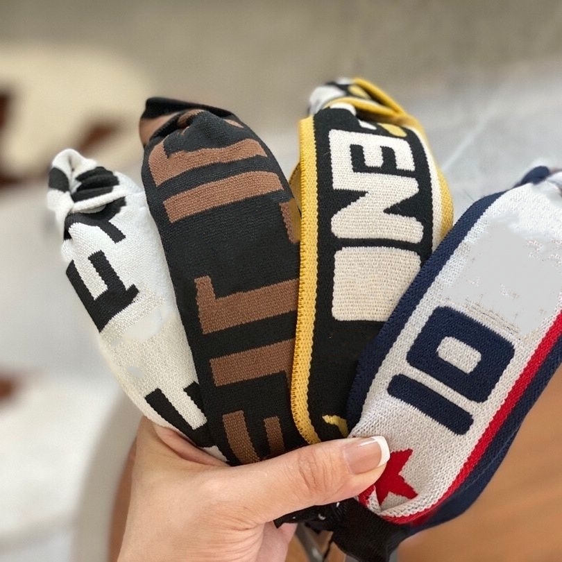 Designer Headwear Breathable Widen Knitted Headbands for Fitness Sweat-Wicking Elastic Stretch Moisture Wicking Hairband Athletic Cotton Head 4 color