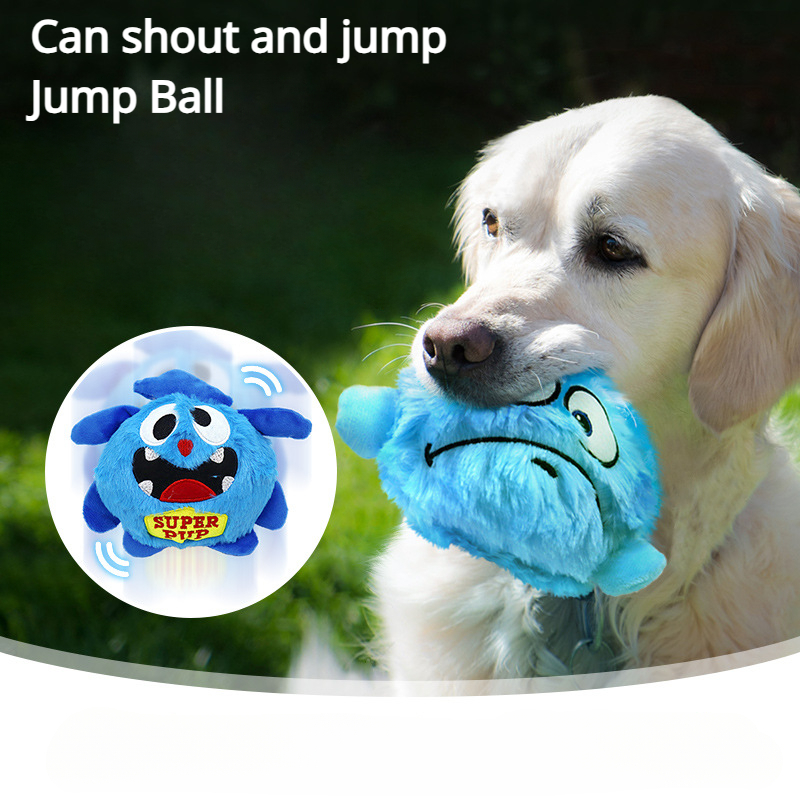 Dog Interactive Toy Monster Plush Sound Toys Swinging Bounce Dog Plaything Electronic Vibration Automatic Movement Pet Supplies
