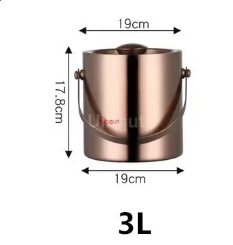 304 2L/3L Stainless Steel Ice Bucket Portable Double Wall Insulated with Lid el wine Champagne whiskey Beverage beer tools 240726