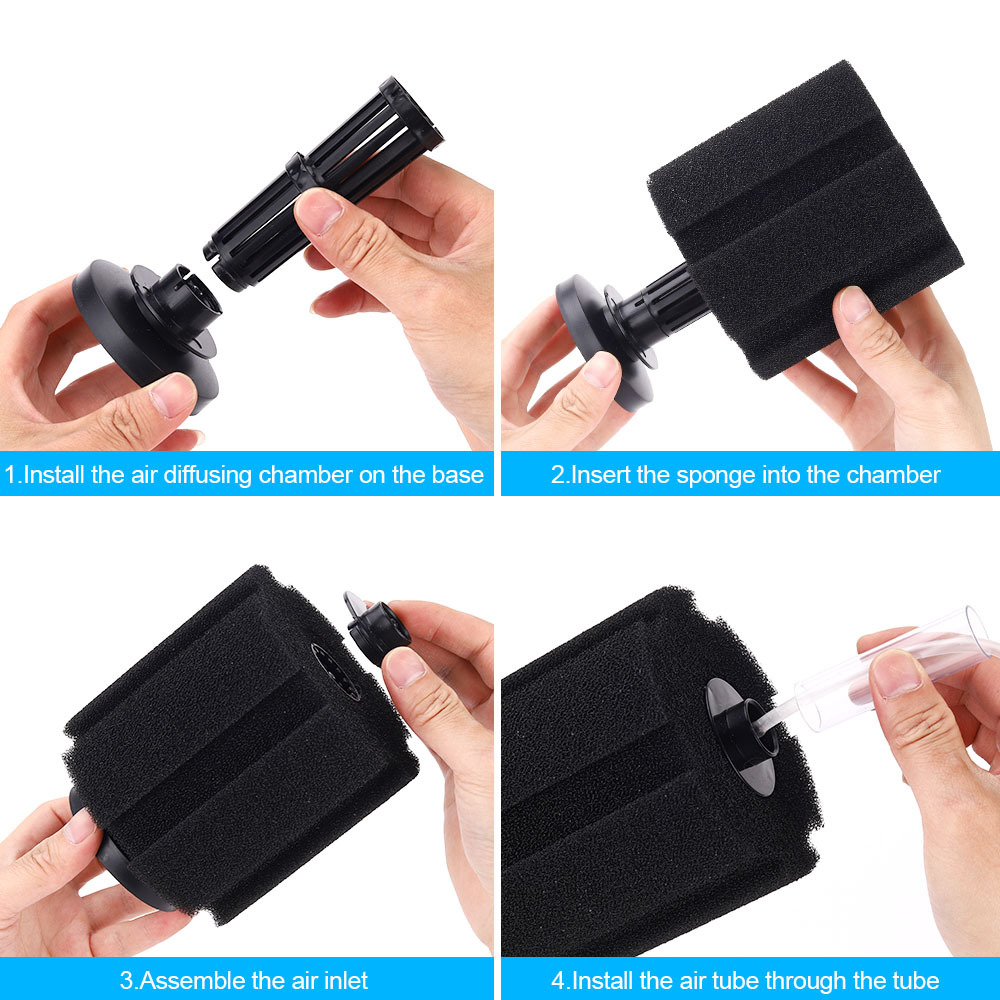 Aquarium Bio Sponge Filter Accessories Collocation Air Pump 2-In-1 Oxygen Filter For Fish Tank Shrimp Pond