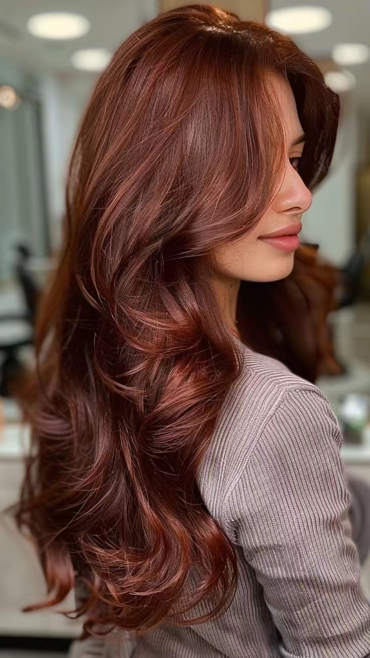 Fashion-forward color lace front wig human hairchestnut auburn blends warm chestnut tones with deep auburn for rich sophisticated shades 100%human col