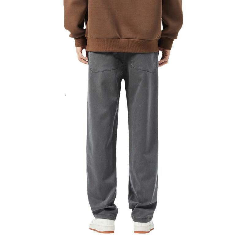 Wide Jeans Spring and Autumn Loose Straight Leg Trend 2024 New Elastic Casual Long Mens Pants Breathable Sport Overalls Straight Tube Waterproof Trous