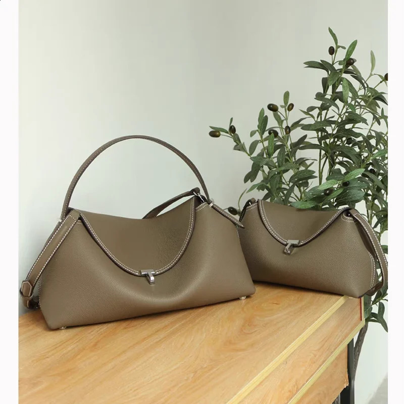 Temperament large-capacity bucket high-grade solid color soft fashion one shoulder leather tuote bag woman 240726