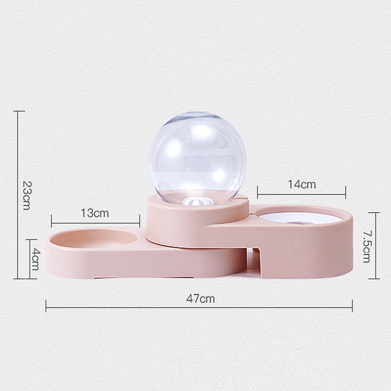 free shipping 2 In 1 1.8L Automatic Fountain Self-Dispensing ity Dog Cat Water Food Dispenser Bowl Pet Feeder and Waterer