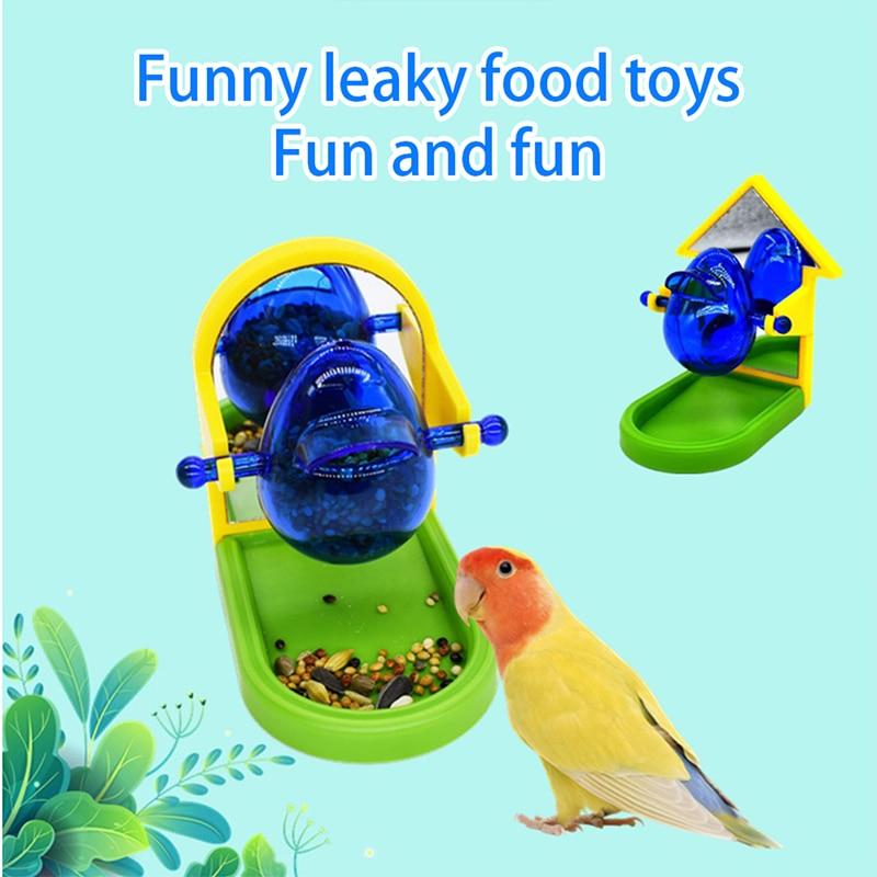 1PCS Pet Bird Toys For Parrots Bird Cage Feeder Foraging Intelligence Fun Training Leaking Food Props Random Color Accessories