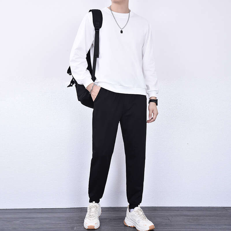 Men's Sweatshirt Sports Suit 2024 Autumn Trend Straight Leg Sweatpants New Loose and Simple Men's Two-piece Set Sweatshirt Designer Streetwe