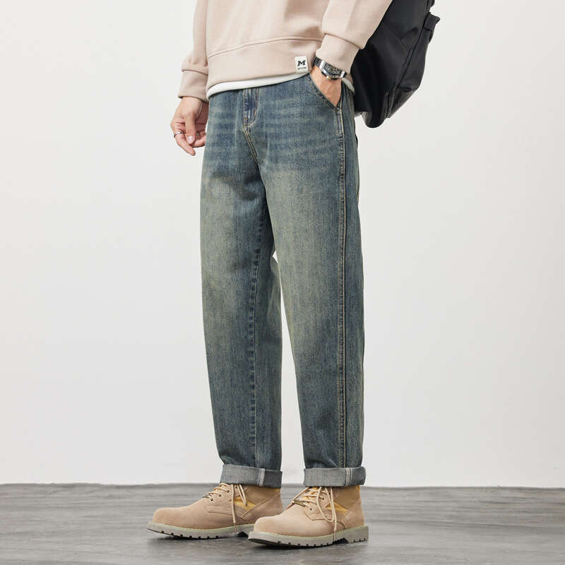 Jeans 2024 Spring/summer New Collection Trendy Mens High Street Loose Straight Leg Harem Casual Versatile Pants Pants Trousers Cartoon Jeans for Pregn