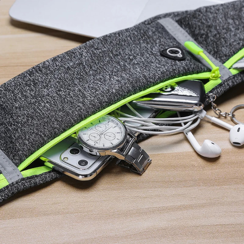 Sport Running Phone Case Waist Bag For Women Men Waterproof Comfortable Cycling Safty Reflective Tape Belt y240830Z