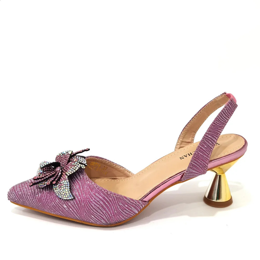 The latest INS style Colorful Bow All-match Pointed Rhie Stiletto High Heels Royal Pink Color Womens Shoes And Bags 240724