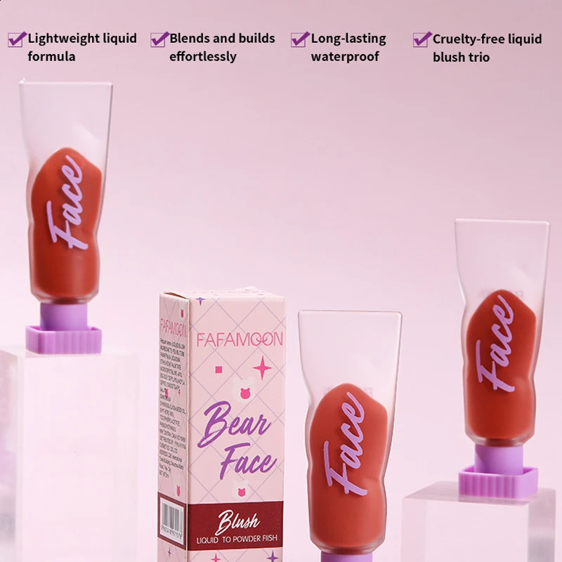 6 colors of red cream liquid blush mud swelling color blush moisturizing easy to color matte nude color 240719