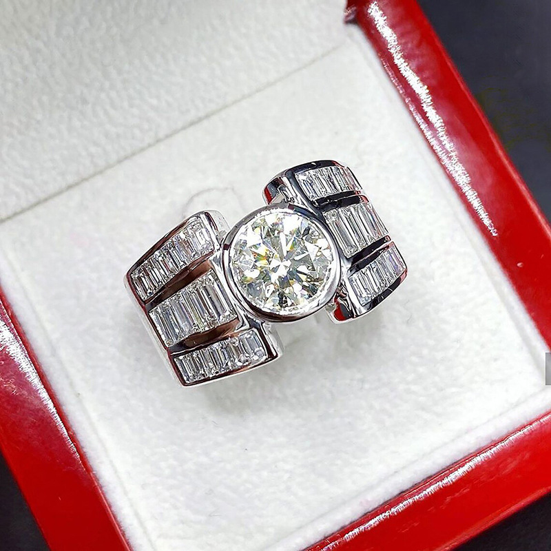 Hip Hop Handmade Rings: Sterg Sier 5A Cubic Zirconia Wedding Rings For Women Men