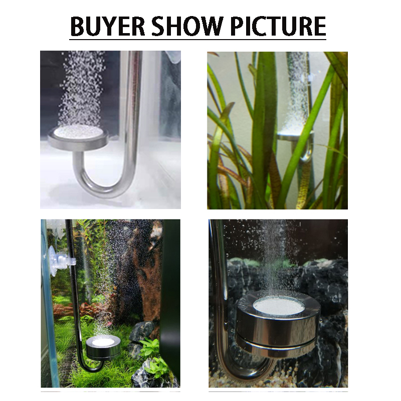 ZRDR Aquarium CO2 Diffuser Stainless Steel Material Atomizer Ceramic Disc Refiner, Used For Aquatic Plant Growth Accessories