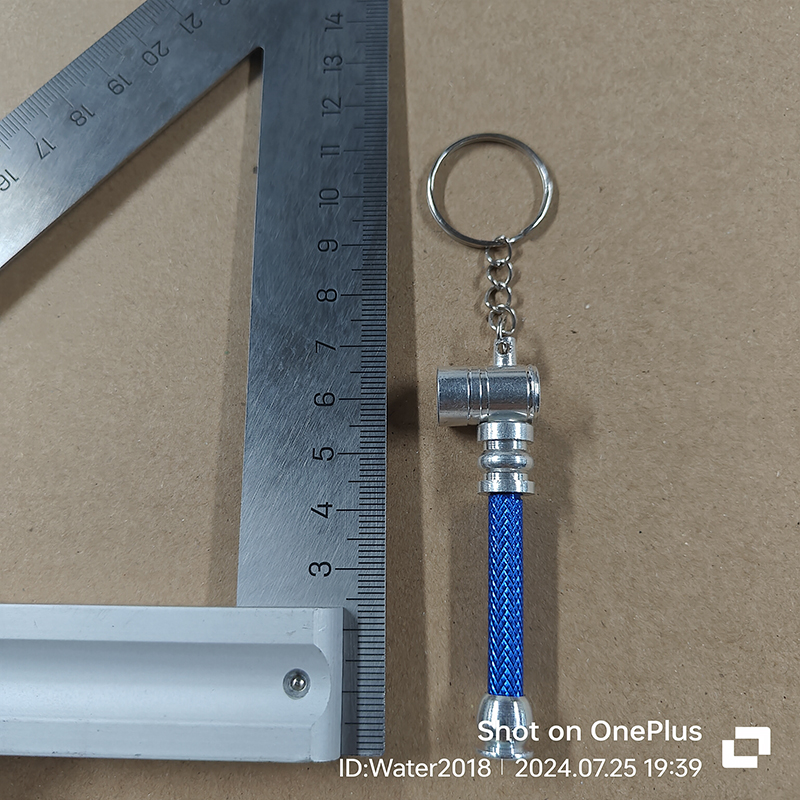 Metal Smoking Pipe keychain Mini Straight Pipe Household Smoking Accessories 9 Colors