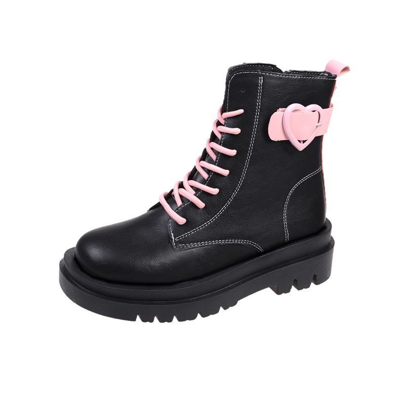 Ladies' cute round toe thick soled Martin boots