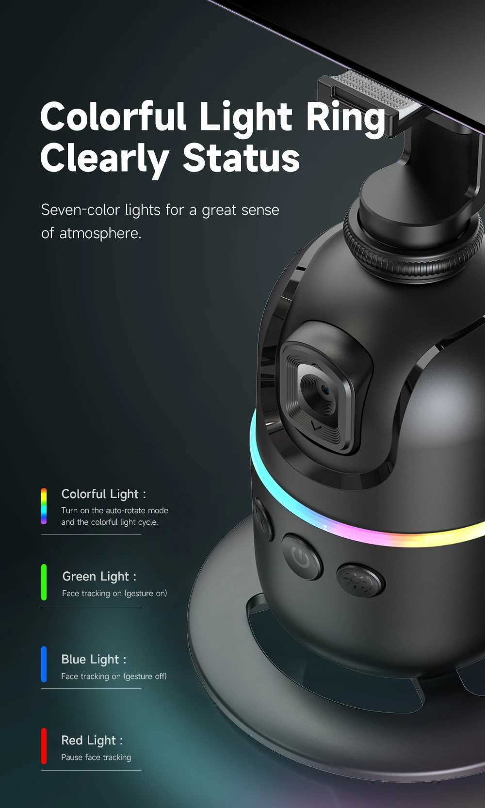 Desktop Atuo Face Tracking 360 Rotation Gimbal Gesture Control Stabilizer Bluetooth Selfie Stick Tripod for Mobile Video VlogM240719