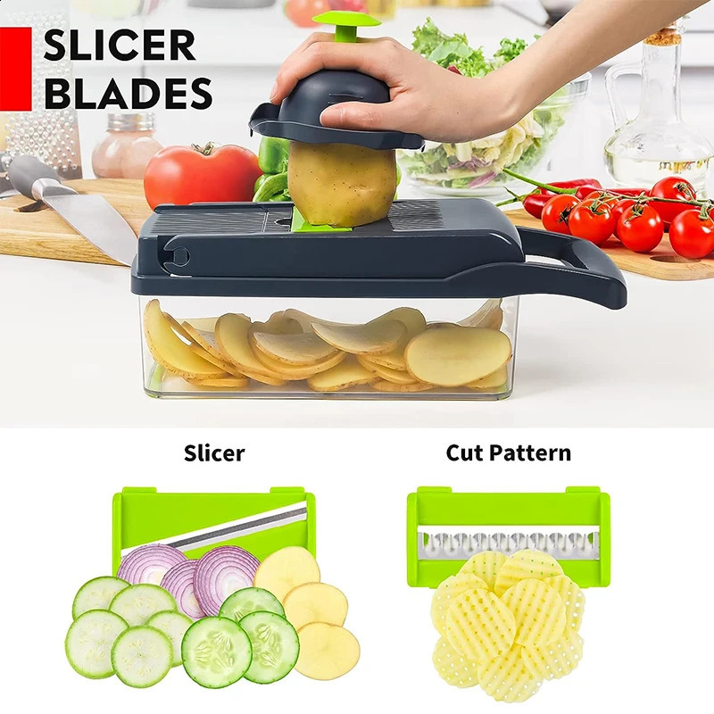 Multi-Functional Vegetable Cutter Household Potato Slicer Kitchen Radish Grater Slicer Kitchen Home Fruit Vegetable Tools 240726