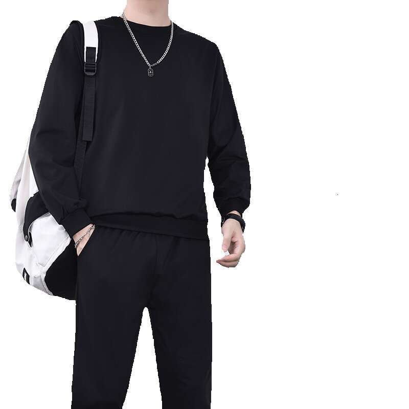 Men's Sweatshirt Sports Suit 2024 Autumn Trend Straight Leg Sweatpants New Loose and Simple Men's Two-piece Set Sweatshirt Designer Streetwe
