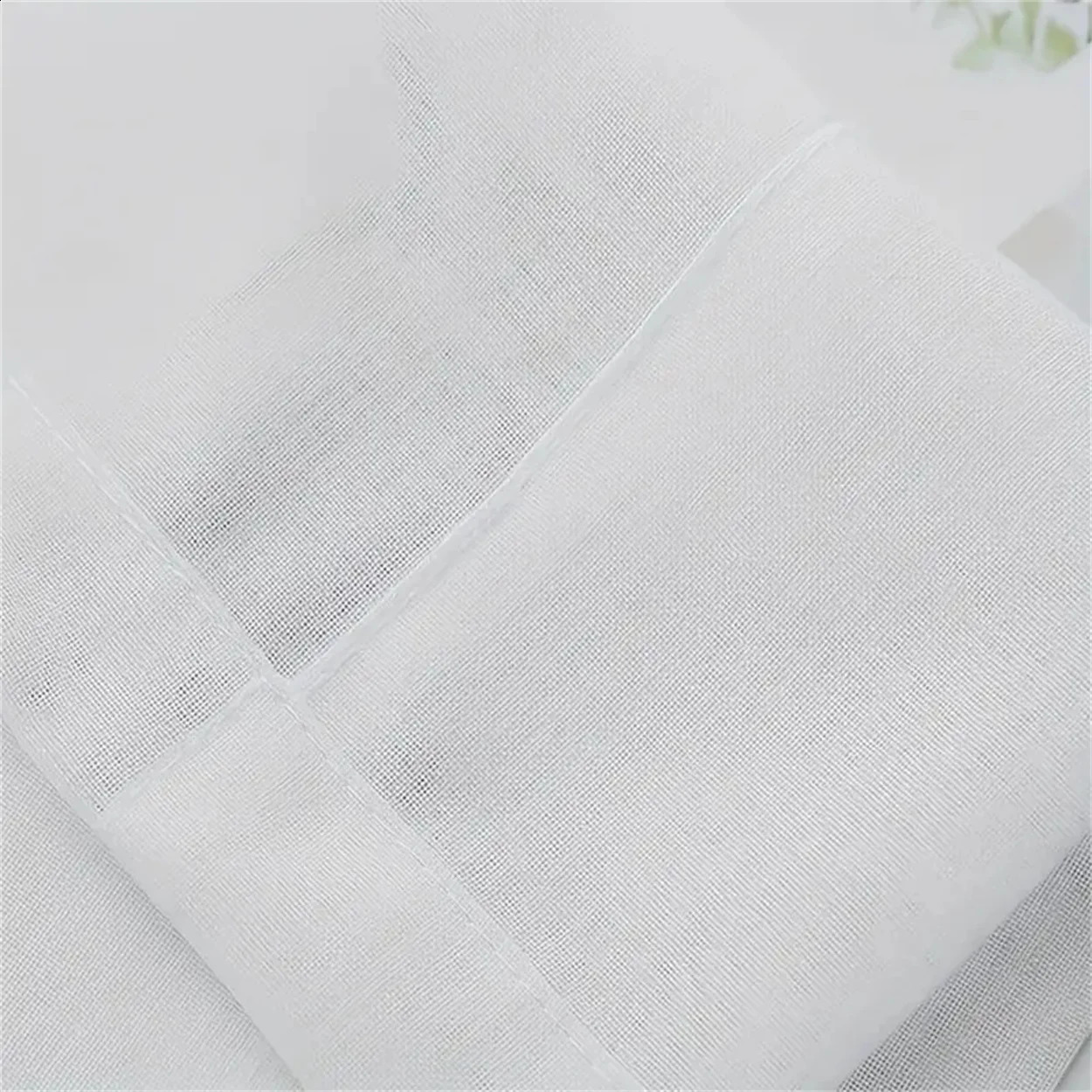 1PC Voile White Sheer Curtain For Living Room Bedroom Kitchen Coffee Rod Pocket Sheer Curtain for House Decor Room Decor 240726