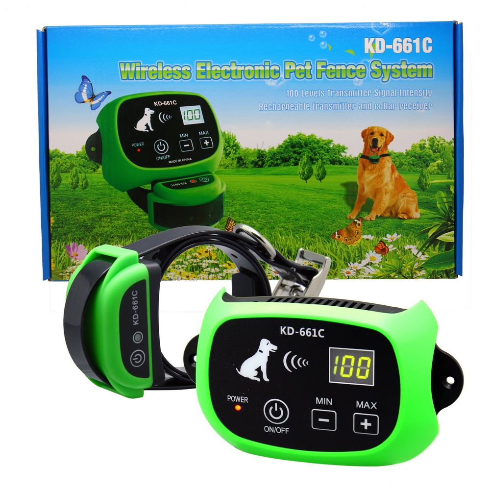 KPHRTEK KD-661C Waterproof Rechargeable Wireless Electronic Pet Fence System 1/2 DOG White Green Drop Shipping