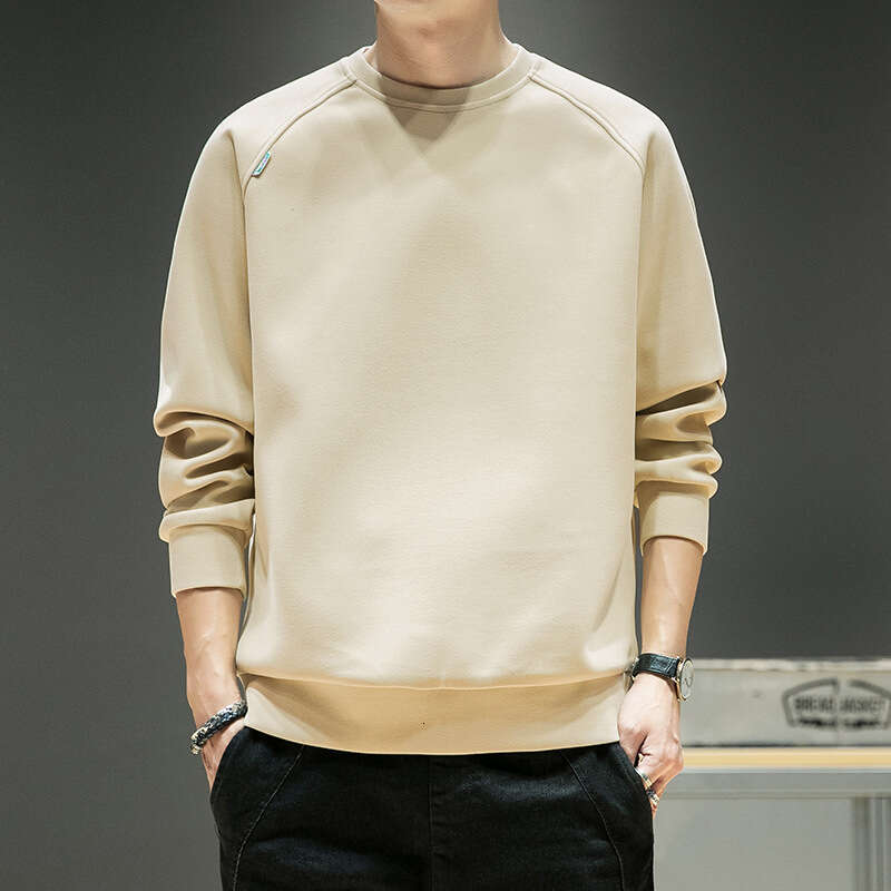 De Rong Sweater Men's 2024 Autumn New Casual Long Sleeve T-shirt Loose Ins Versatile Top Bottom Coat Men Y2k Tracksuit Sweatshirt Hoodie Sweatshi