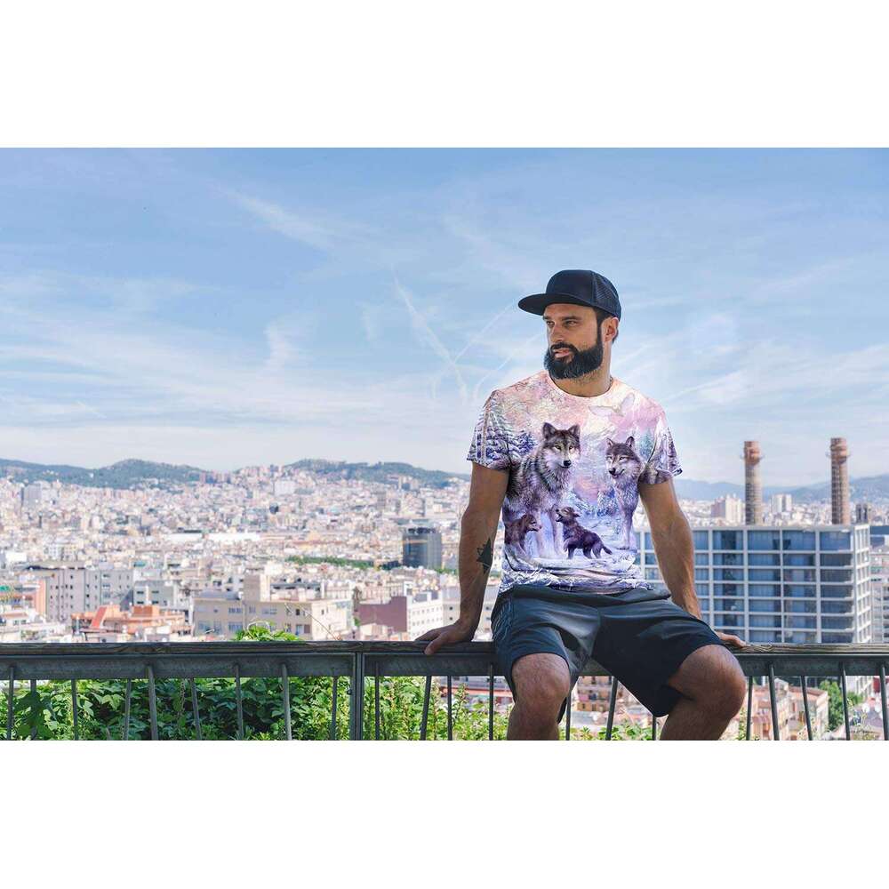 Men's T Shirt 3D Print Wolf Galaxy Graphic Tee Short Sleeve Summer T-Shirt Novelty Casual Tops tshirt nice