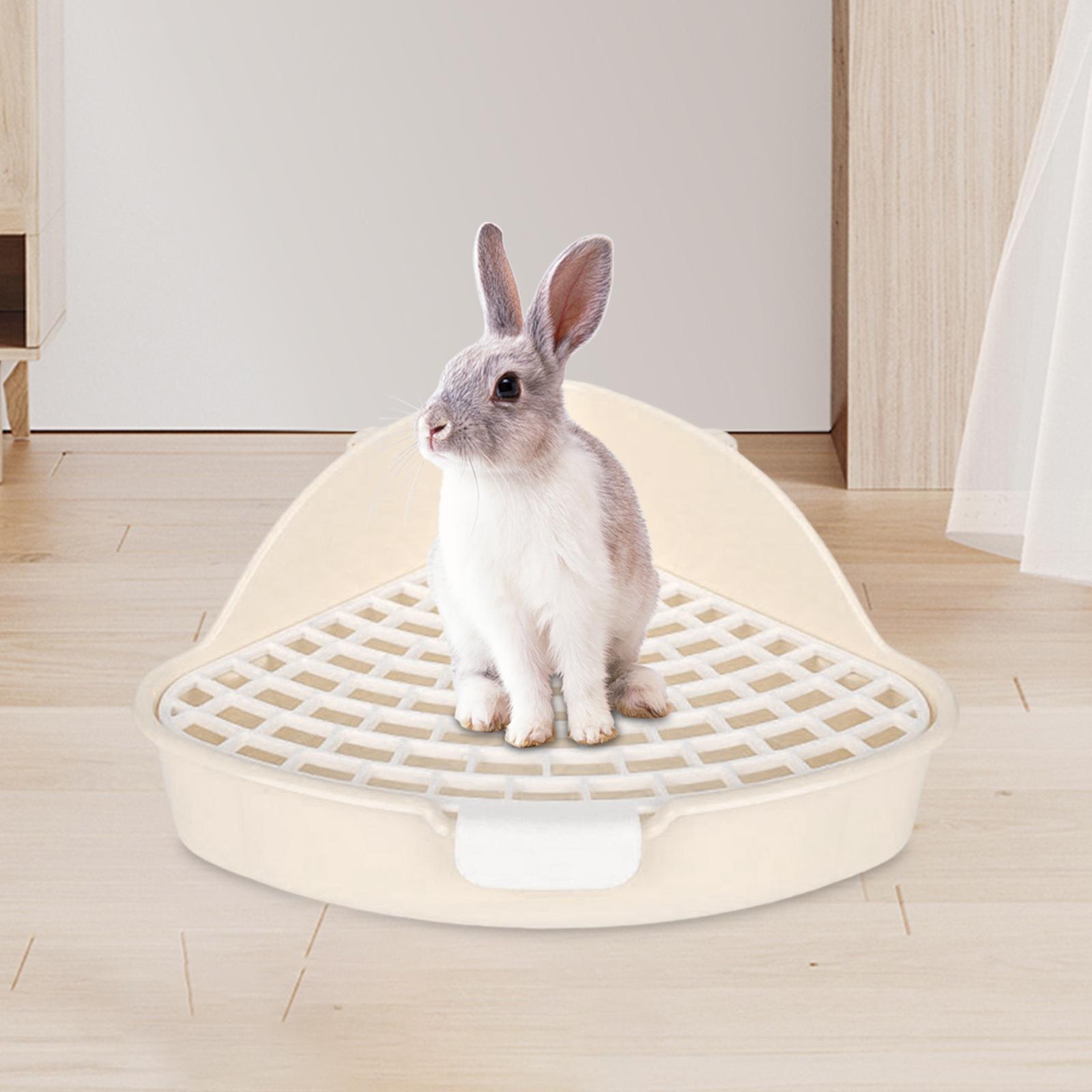 Medium Rabbit Litter Box Bunnies Corner Toilet Box for Ferret Hamster Dragon Cat Guinea Pig Dutch Pig Supplies
