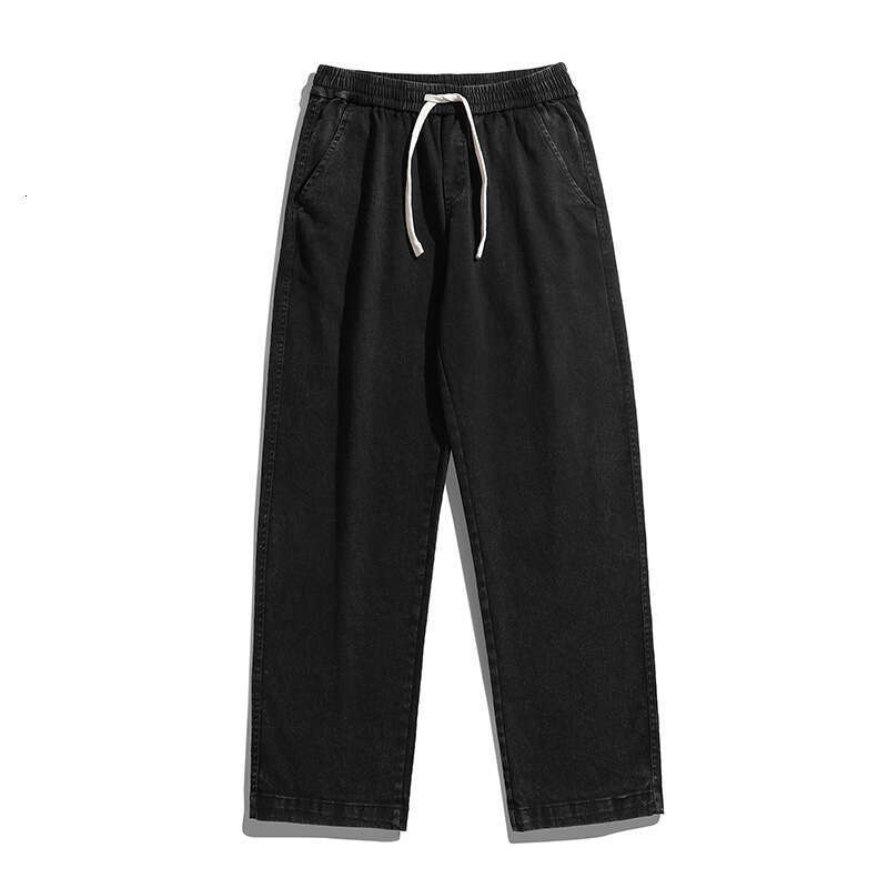Jeans for Boys American Style Spring 2024 New Loose and Trendy Brand Cotton Pants Mens Elastic Waist Straight Leg Casual Pants Gold Velvet Pants