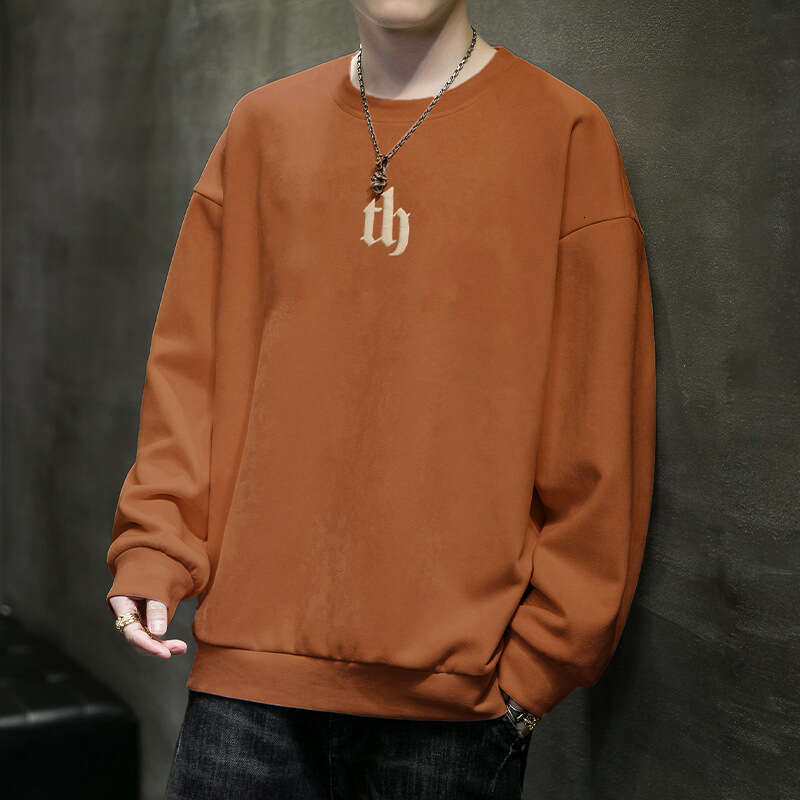 Suede Hoodie 2024 New Trendy Brand Loose Fit with Spring Base, Casual Top, Long Sleeved T-shirt for Men Polo Hoodie Hoodies Designer Women Zip Up Hood