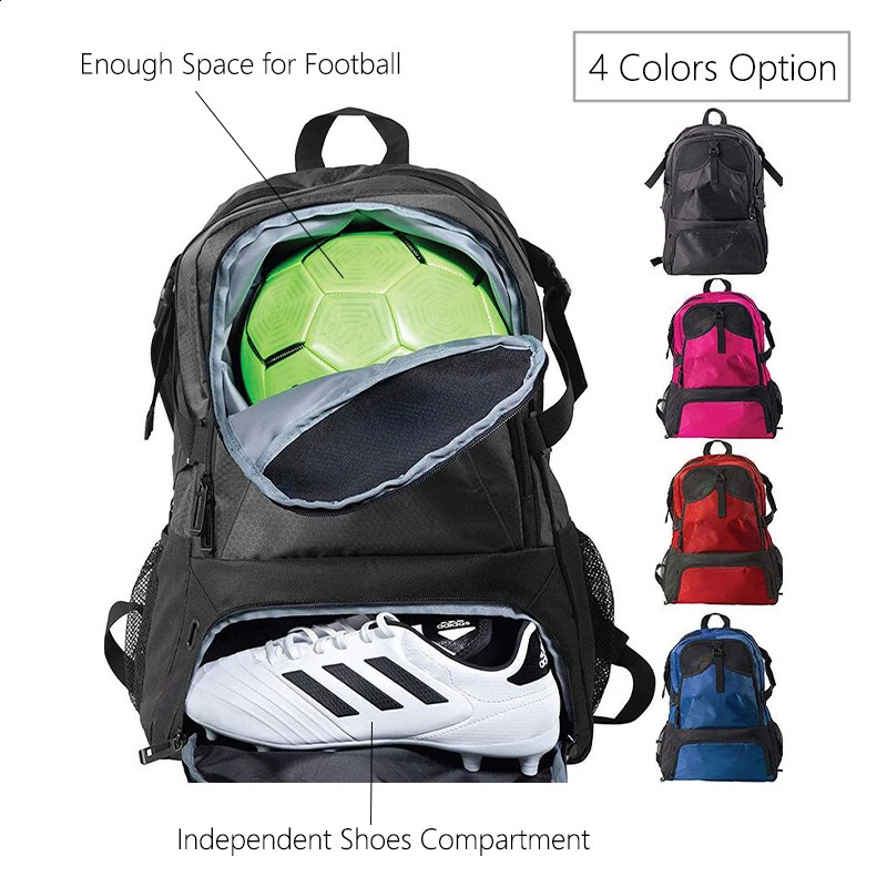 Youth Soccer Bag - Soccer Backpack Bags for Basketball Volleyball Football Includes Separate Cleat and Shoes Compartment 240726
