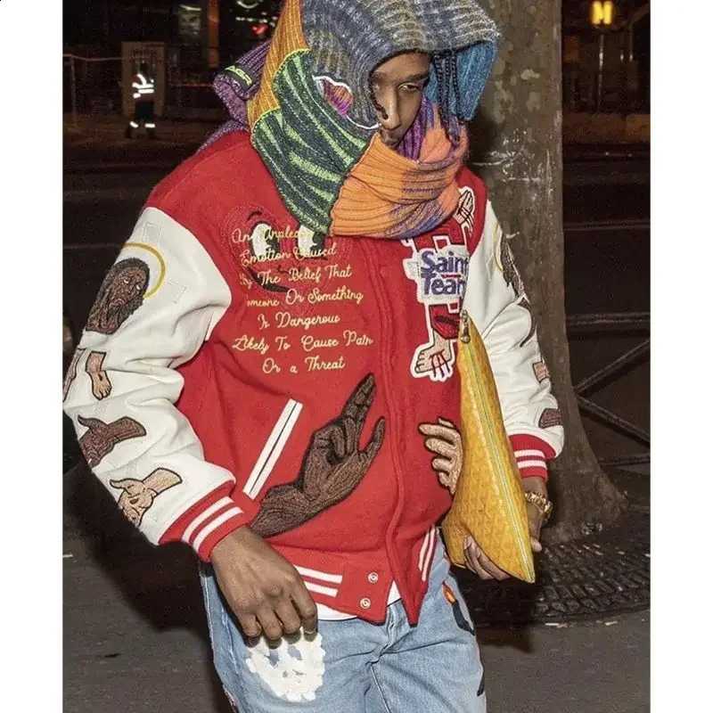 American retro embroidered baseball uniform jacket y2k sports casual James same style couple 240715