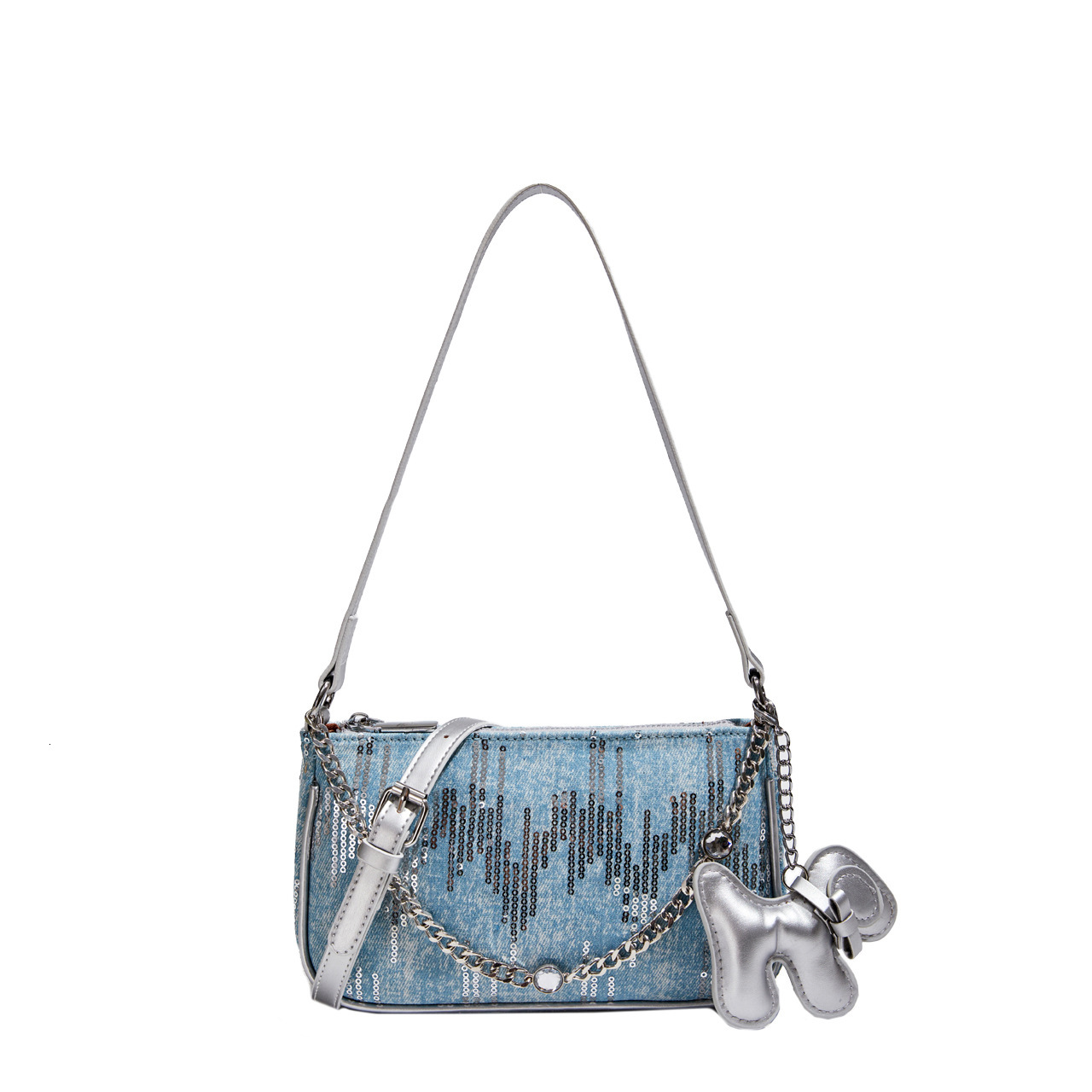 chain armpit French stick bag, women's 2024 new style, niche texture design, single shoulder handbag H726#35 ddmy 70d7