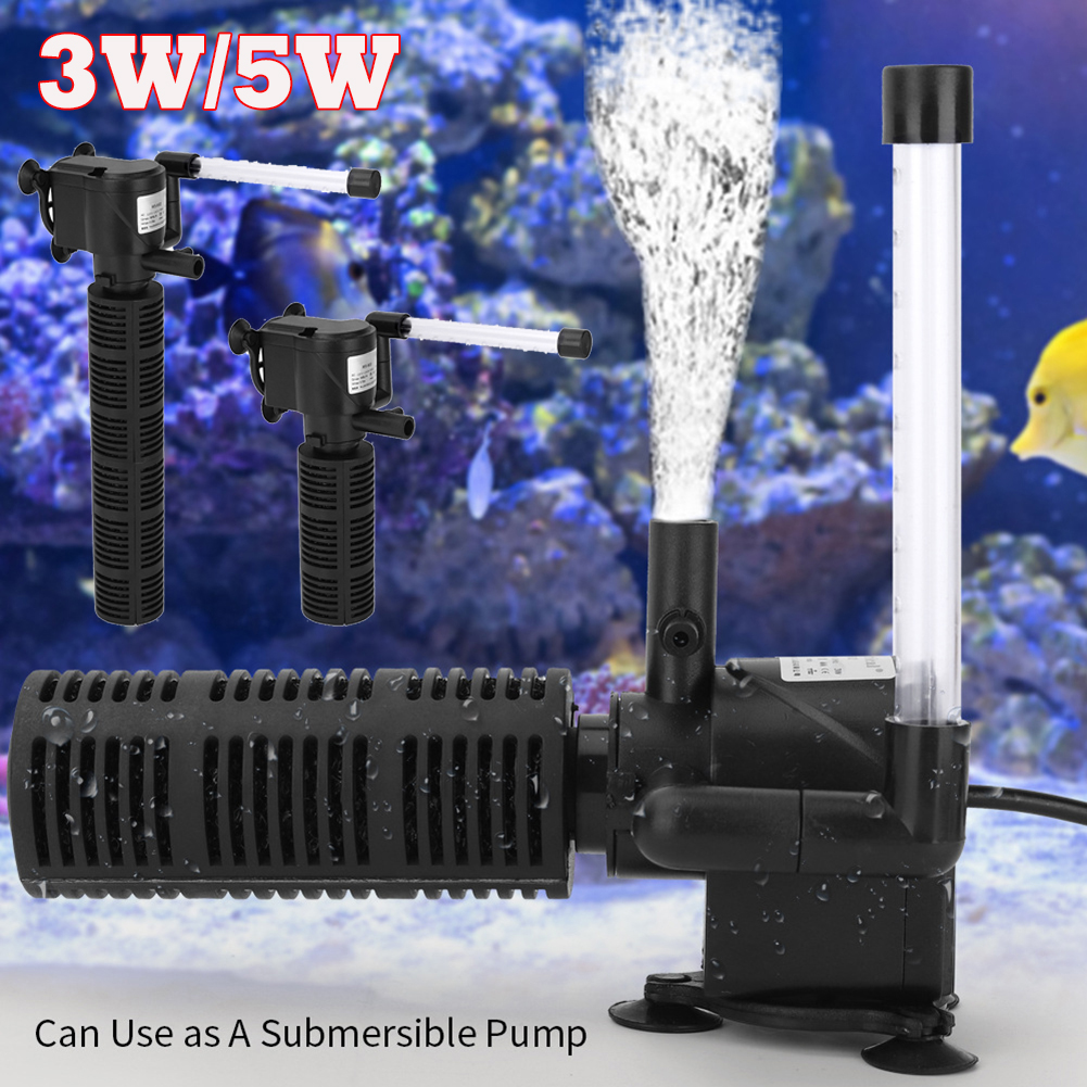 3 in 1 Silent Aeration Water Purifier Internal Pump Submersible Aquarium Oxygen Filter Fish Tank Submersible Water Purifier