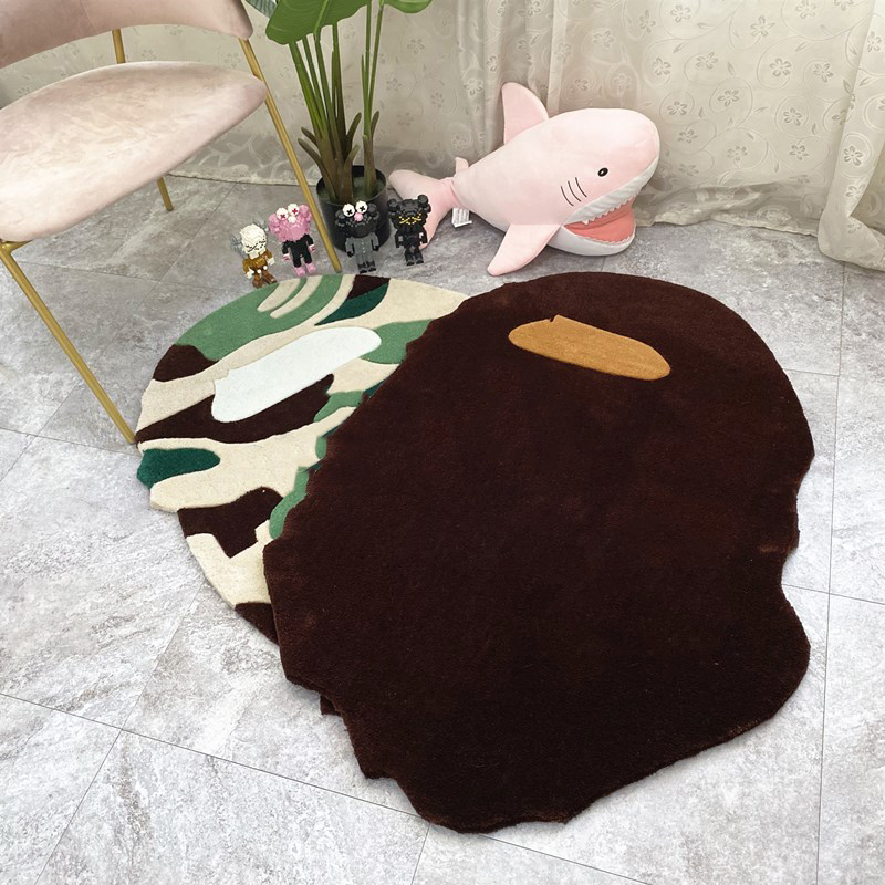 Home Furnishings Artistic Carpet Chimpanzees Head Custom Rug Hypebeast Collection Parlor Bedroom Playroom 3D Handmade Acrylic Yarn Trending Floor Mat 